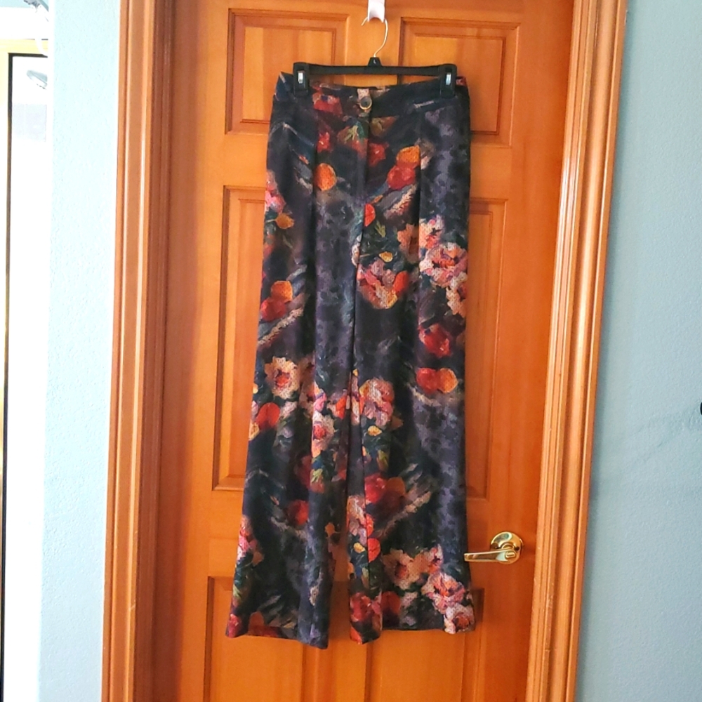 Anthropologie x Eva Franco Simone Multicolor Knit Wide Leg Floral Trousers Small - Picture 3 of 9